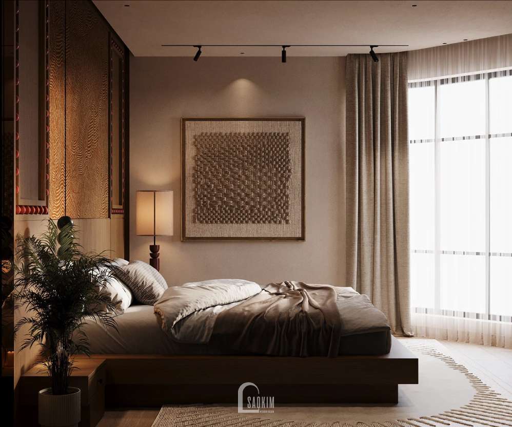Thiết kế phòng ngủ master liền kề Lộc Ninh Singashine phong cách Modern Eclectic kết hợp Mid-century - Khi Không Gian Sống Trở Thành Tuyên Ngôn Cá Tính